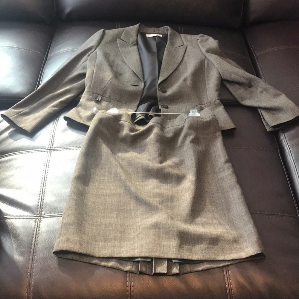 Tan black and brown skirt set